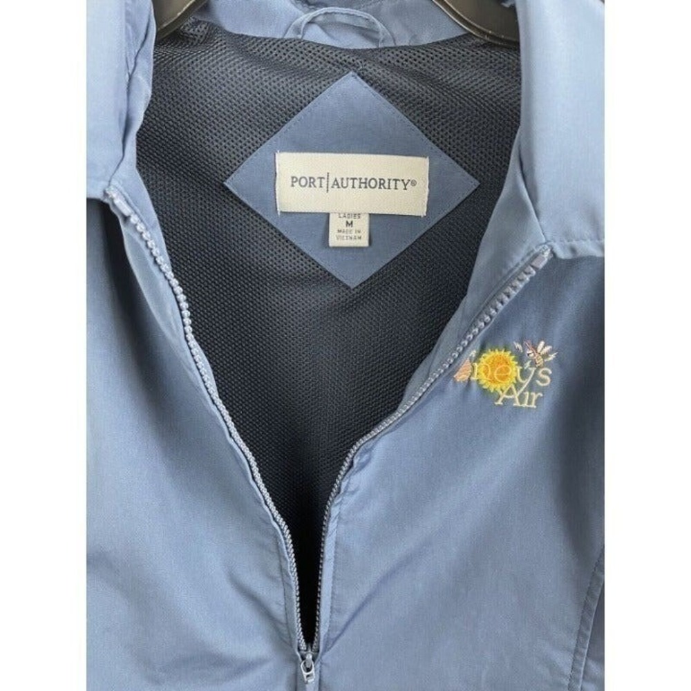 Port Authority Full-Zip Mock-Neck Jacket Women Medium Blue Windbreaker - Picture 3 of 8